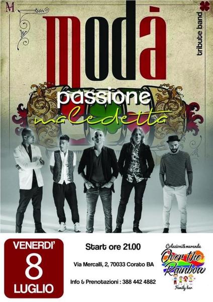 Passione Maledetta - Tribute Band Modà Live Corato, Over The Raimbow Bar