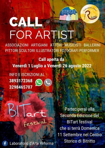 CALL for artist per 2^ ed. del BITart festival