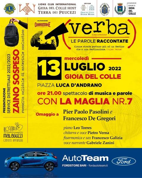 CON LA MAGLIA N. 7   Spettacolo di musica e parole