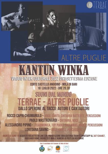 Kantun Winka , Terrae– ALTRE PUGLIE,  dallo sperone al tacco: autori, cantori e cantautori