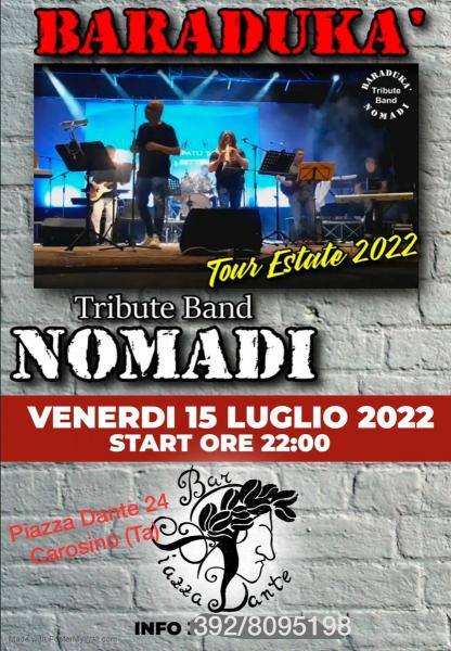 BARADUKA' tribute band NOMADI a Carosino, Bar Piazza Dante