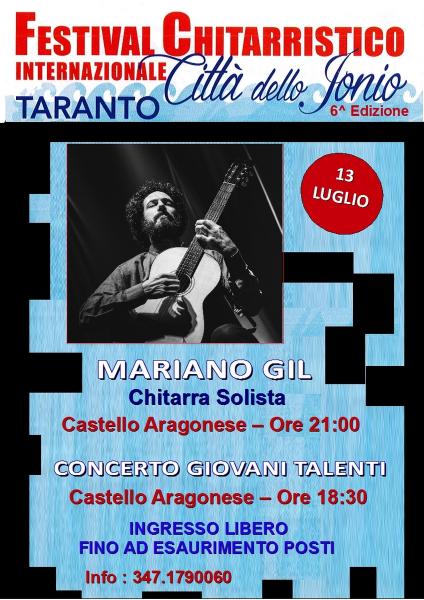 FESTIVAL CHITARRISTICO INTERNAZIONALE CITTA' DELLO JONIO - DALL'ARGENTINA MARIANO GIL CON CHITARRA E RONROCO