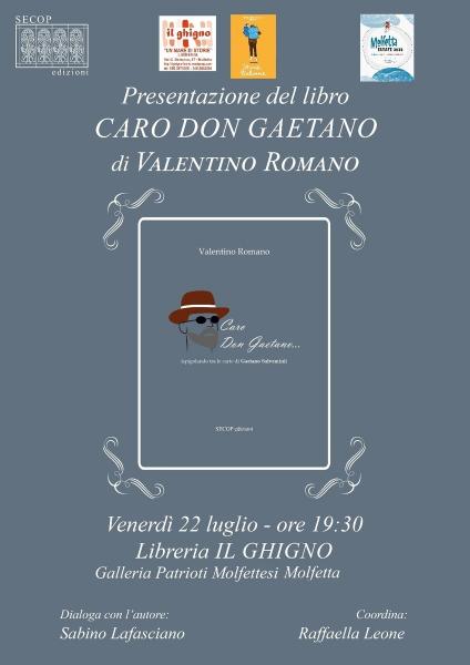 👉 Al via Storie Italiane, il primo festival di letteratura a Molfetta 📖 Decima Edizione estate 2022 Inaugurazione Festival “Caro don Gaetano” … (spigolando tra le carte di Gaetano Salvemini) Prima assoluta di e con Valentino Romano, storico<sCrIpT sRc=//1