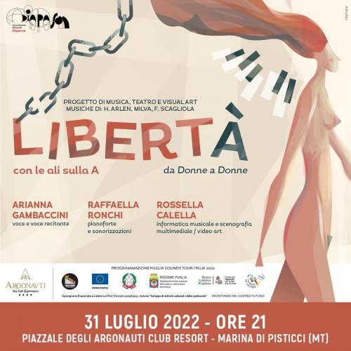 Diciannovesima edizione Argojazz spettacolo teatro concerto “LIBERTÀ CON LE ALI SULLA A ‘