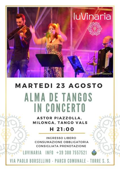 ALMA DE TANGOS in concerto, martedì 23 agosto a Torre Santa Susanna