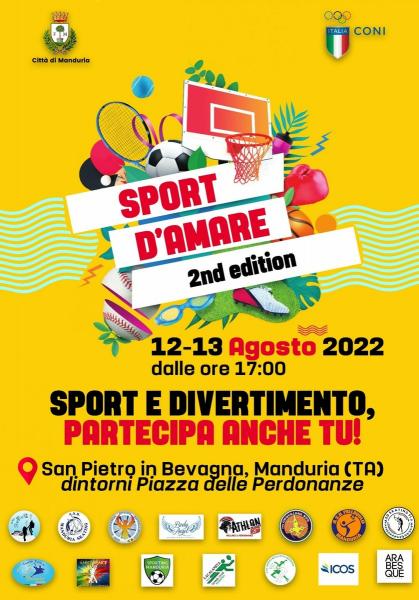 SPORT D'AMARE, venerdì 12 e sabato 13 agosto a San Pietro in Bevagna: tante attività sportive e divertimento.
