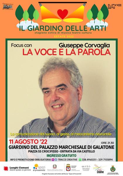 Focus con Giuseppe Corvaglia LA VOCE E LA PAROLA
