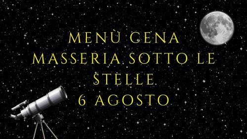 "Masseria sotto le stelle": cena con osservazione delle stelle