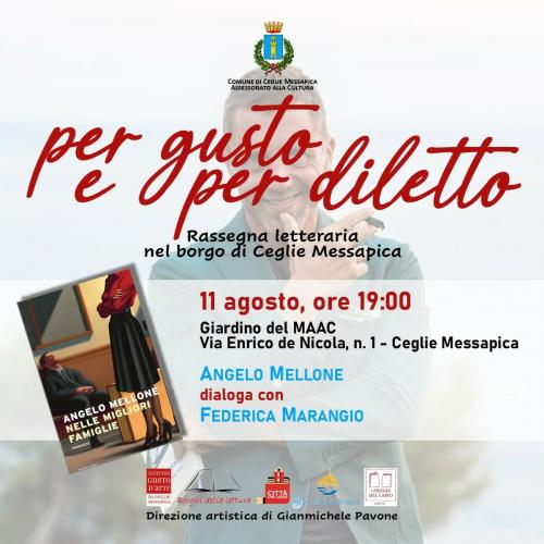 Rassegna letteraria "Per gusto e per diletto": Angelo Mellone