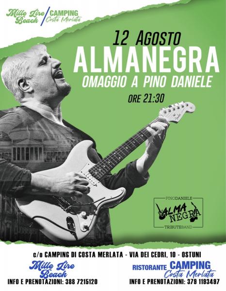 ALMANEGRA Pino Daniele Tribute Band al MILLE LIRE BEACH/CAMPING COSTA MERLATA