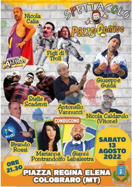 Marianna Pontrandolfo e Gianni Labalestra  presentano i vip dello Spettacolo Pazzo Comico