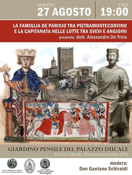 La famiglia De Parisio tra Pietramontecorvino e la Capitanata nelle lotte tra svevi e angioini