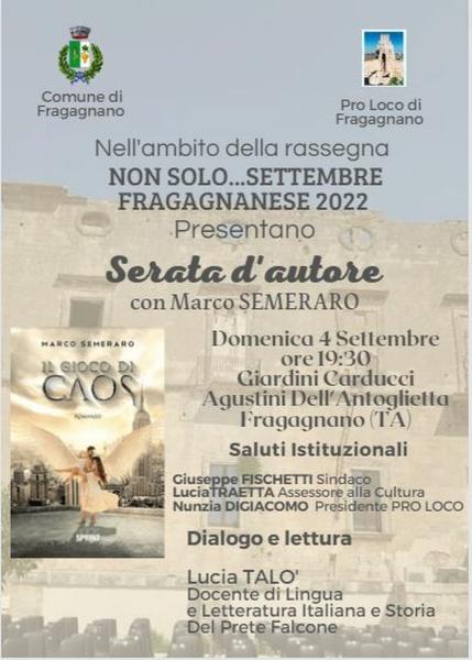 Il gioco di Caos - presentazione del romanzo del prof.Marco Semeraro
