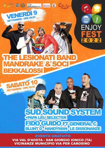 Enjoy Fest 2022 - SUD SOUND SYSTEM - FIDO GUIDO - MANY MORE