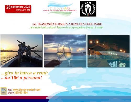 …al tramonto in barca a remi tra i due mari!