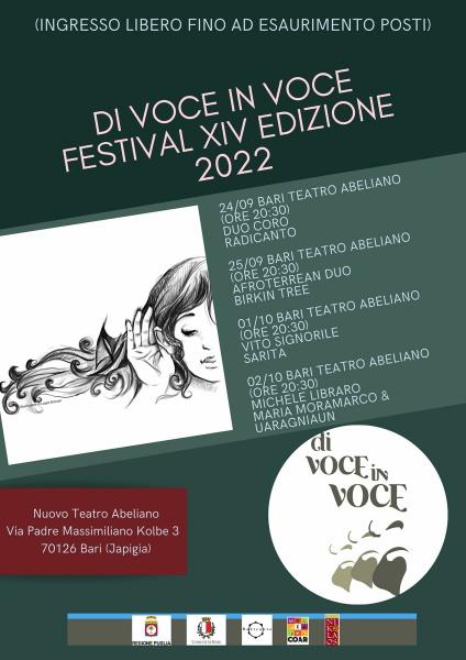 Di Voce in Voce festival 2022 XIV Edizione