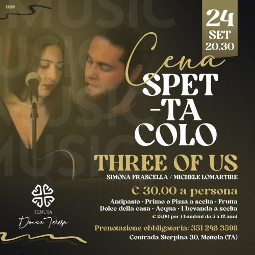 Three of Us, un'imperdibile cena spettacolo