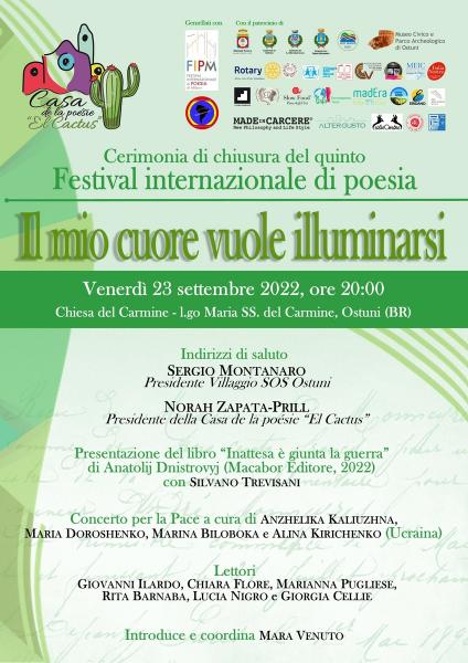 Cerimonia di chiusura del quinto Festival internazionale di poesia