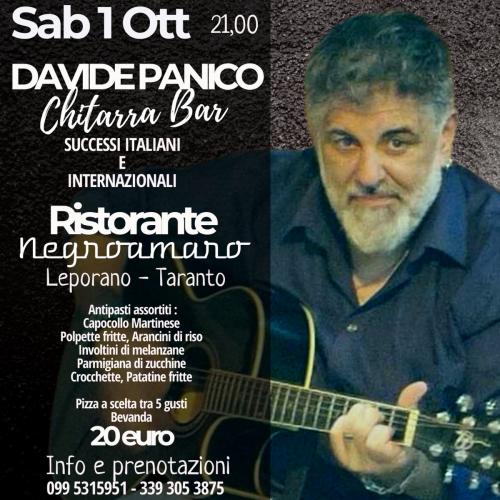 Cena spettacolo con Davide Panico chitarra bar al ristorante Negroamaro di Leporano
