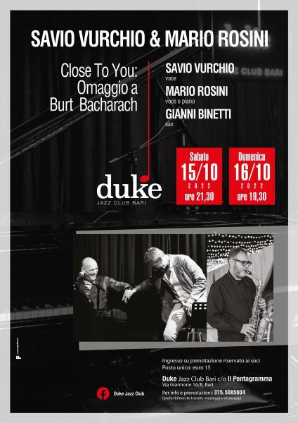 “Savio Vurchio & Mario Rosini - Close To You: Omaggio a Burt Bacharach”