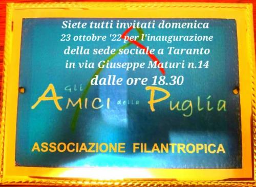 Inaugurazione sede associazione "GLI AMICI DELLA PUGLIA"