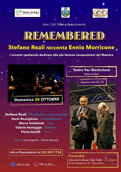 Concerto Spettacolo "Remembered" - Stefano Reali racconta Ennio Morricone