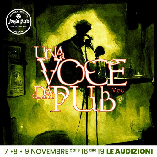 Audizioni per UNA VOCE DA PUB – 7, 8, 9 novembre 2022