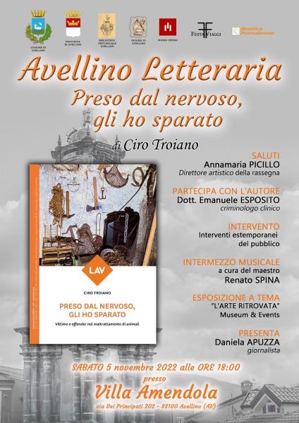 Avellino Letteraria, presenta il libro: “Preso dal nervoso, gli ho sparato”