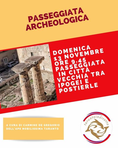 Domenica 13 novembre, Passeggiata archeologica in Città Vecchia