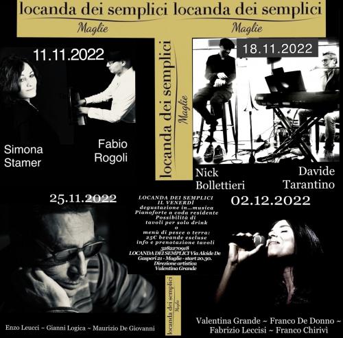 Locanda dei semplici: il venerdì live music / -Venerdì 11.11.2022 - Simona Stamer e Fabio Rogoli