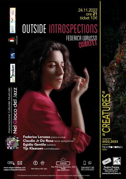 L’Associazione Nel Gioco del Jazz presenta: “Outside Introspections” Federica Lorusso Quartet