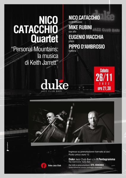 “Nico Catacchio Quartet - Personal Mountains: la musica di Keith Jarrett”