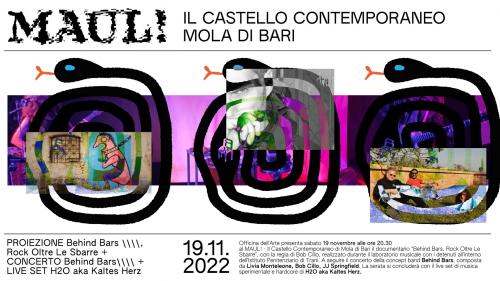 Questo sabato al MAUL!, una serata-evento con proiezione e concerto della band Behind Bars \\\\ e il live set di H20 aka Kaltes Herz