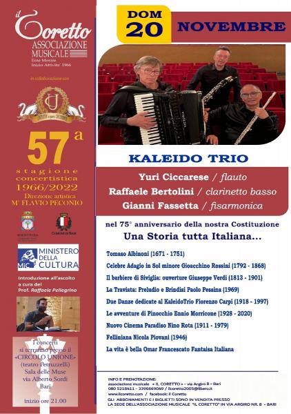 KALEIDO TRIO - Nel 75° Anniversario della nostra Costituzione Una storia tutta Italiana.......