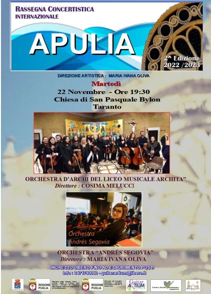 RASSEGNA CONCERTISTICA INTERNAZIONALE APULIA - CONCERTO LICEO ARCHITA E ORCHESTRA SEGOVIA