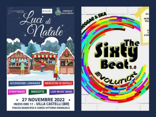 Accensione Luminarie, Apertura Mercatini Natalizi etc.. & The Sixty Beat 2.0 EVOLUTION #LIVE@Piazza Municipio-Villa Castelli (Br)