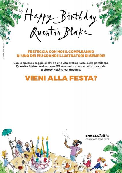 Monteroni di Lecce. La libreria Librarsi aderisce all’iniziativa lanciata dalla casa editrice Camelozampa per festeggiare il 90° compleanno di Quentin Blake, uno dei più grandi illustratori di sempre