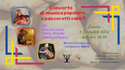 Concerto di musica popolare e panzerotti caldi
