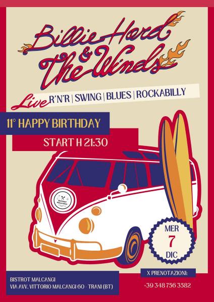 Billie Hard & The Winds live at Bistrot Malcangi