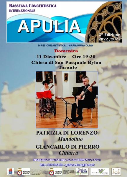 RASSEGNA CONCERTISTICA INTERNAZIONALE "APULIA" DUO MANDOLINO E CHITARRA