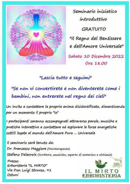 Seminario Iniziatico ‘Il regno del BenEssere e dell’Amore Universale’