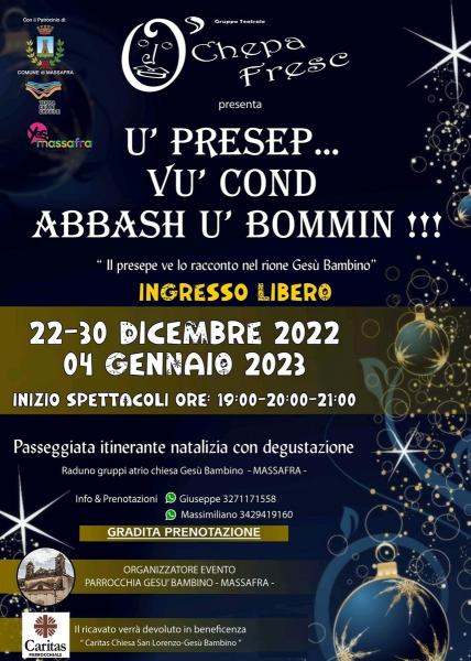 U' PRESEP... VU' COND ABBASH U' BOMMIN - Passeggiata itinerante natalizia con degustazione