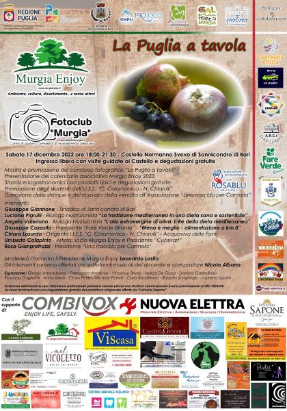 La Puglia a tavola con Murgia Enjoy a Sannicandro di Bari - Degustazioni gratuite, mostra fotografica e visite guidate per valorizzare il buon cibo pugliese