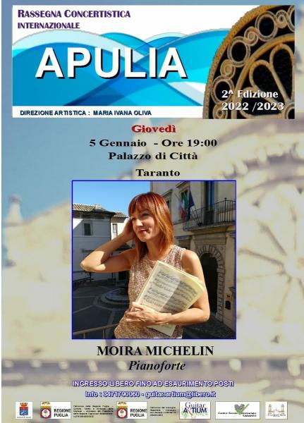 RASSEGNA CONCERTISTICA INTERNAZIONALE "APULIA" CONCERTO PIANISTICO: MOIRA MICHELINI