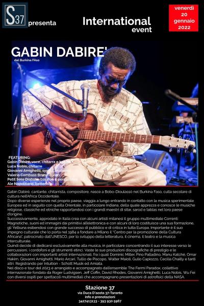 Evento Internazionale: GABIN DABIRE'