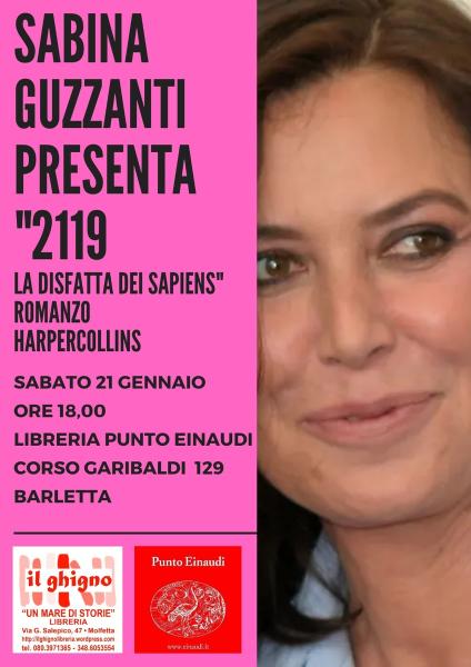 Sabina Guzzanti presenta “2119. La disfatta dei Sapiens” romanzo HarperCollins Sabato 21 Gennaio 2023 ore 18,00
