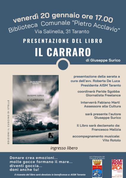 PRESENTAZIONE DEL LIBRO  "Il Carraro" di Giuseppe Surico
