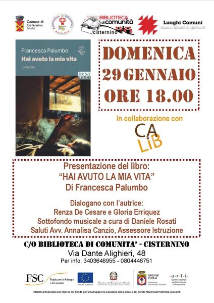 Incontro con Francesca Palumbo autrice del romanzo "HAI AVUTO LA MIA VITA"