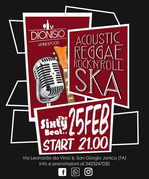 The Sixty Beat 2.0 | Duo Acustico | 25Feb | Enoteca Dionisio