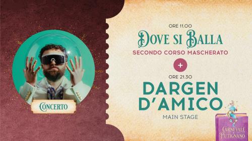 Dargen D'Amico in concerto dopo la sfilata dei carri